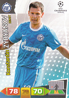 Konstantin Zyryanov Zenit Petersburg 2011/12 Panini Adrenalyn XL CL #271